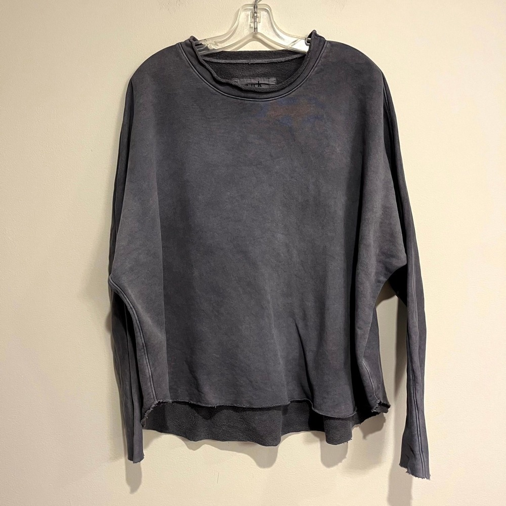 Frank & Eileen Sweatshirt Anna Long Sleeve Capelet Gray Womens Medium
